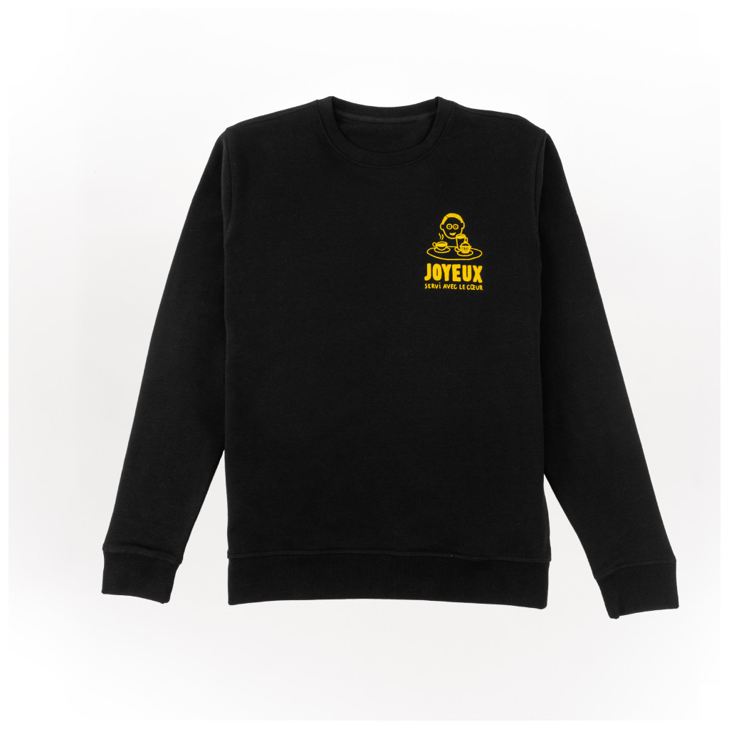 Café Joyeux - Sweat Shirt Adulte Noir - Face